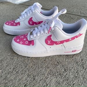 Custom Nike Air Force 1s Louis Vuitton Painted